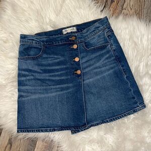 Madewell Button Front Denim Mini Skirt